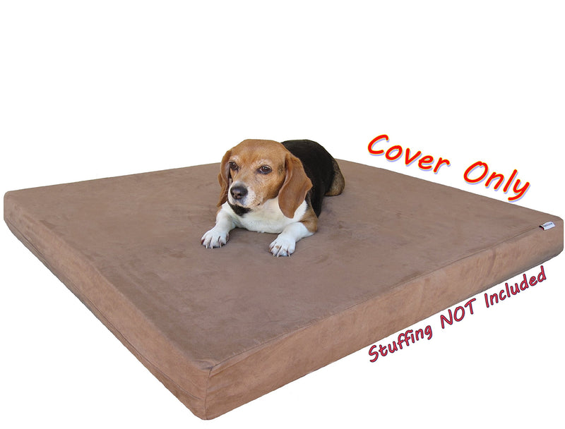 [Australia] - Microsuede External Pet Bed Cover for Small Medium to Extra Large Dog, Brown Color 7 Sizes - Replacement Cover only 37"X27"X4" 