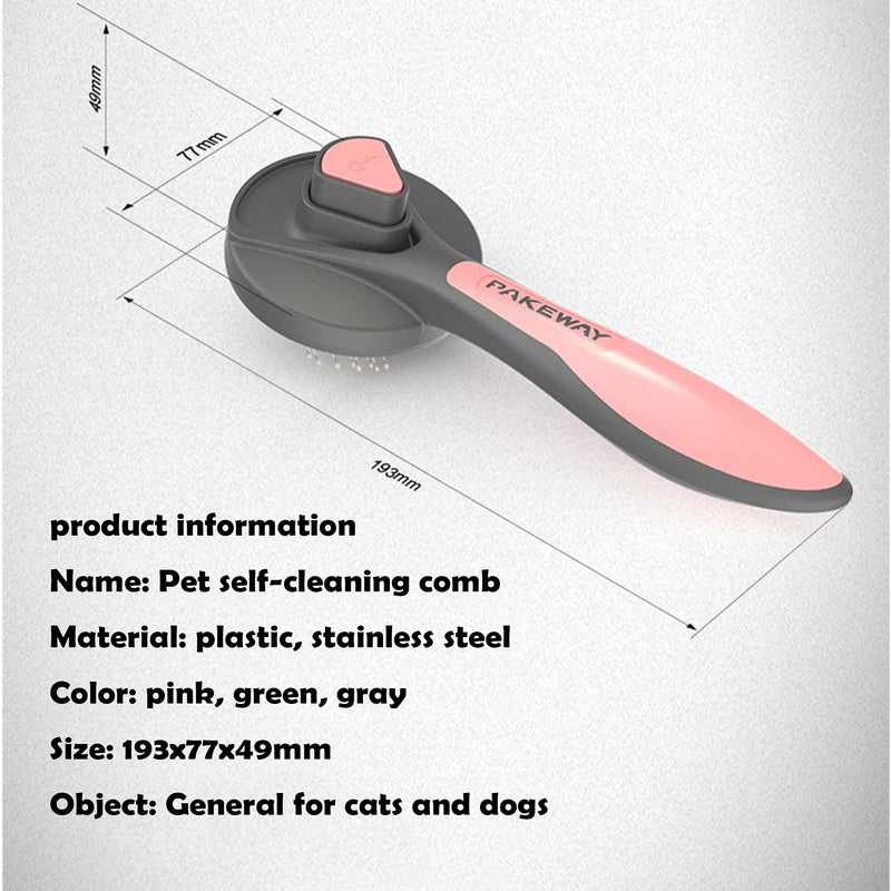 Cat Dog Grooming Brush, Cats Dogs Brushes for Long Haired & Short Hair,Pet Self Cleaning Shedding Brush Massage Combs, Daily Use to Clean Loose Fur & Dirt - Blue Pink Grey (GREEN) GREEN - PawsPlanet Australia