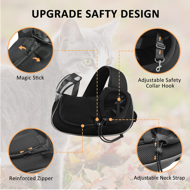 Gloppie Dog Sling Carrier Pet Sling Small Dog Travel Bag Cat Carrier Pets Crossbody Bag Puppy Carriers Below 6 lbs Dog Accessories & Cat Accessories Hands Free & Breathable & More Pockets Grey - PawsPlanet Australia