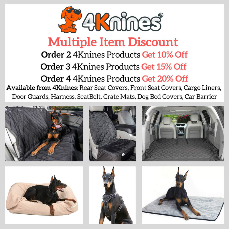 [Australia] - 4Knines Front Seat Cover for Dogs - USA Based Company Regular Black 