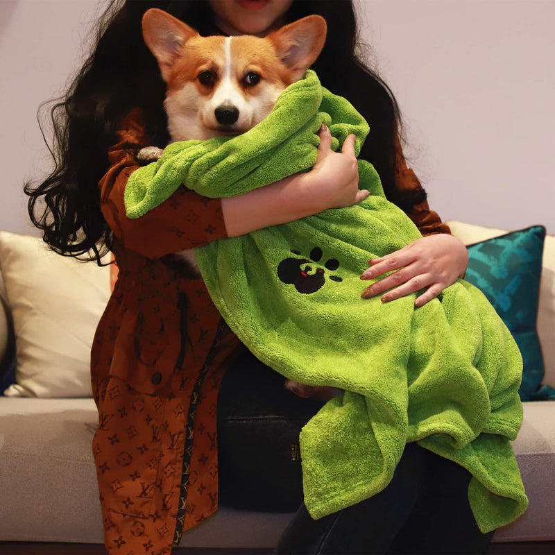 Dogvingpk Dog Towel Super Absorbent Extra Large Soft Microfiber Luxury Dog Towels for Drying Dogs Pet Bath Swimming Grooming Green - PawsPlanet Australia