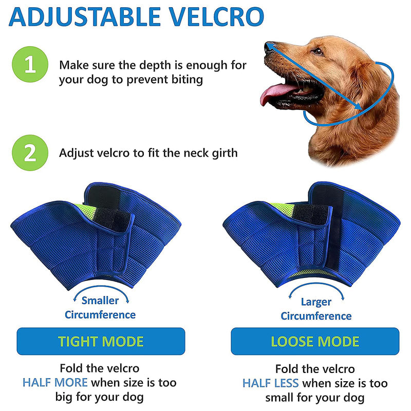 WOOLUCK Dog Neck Brace Leak Protection, Cat Neck Brace, Protective Collar Dog, Adjustable Dog Collar, Dog Neck Brace Leak Protection for Dogs, Blue SS (23-27 cm) - PawsPlanet Australia