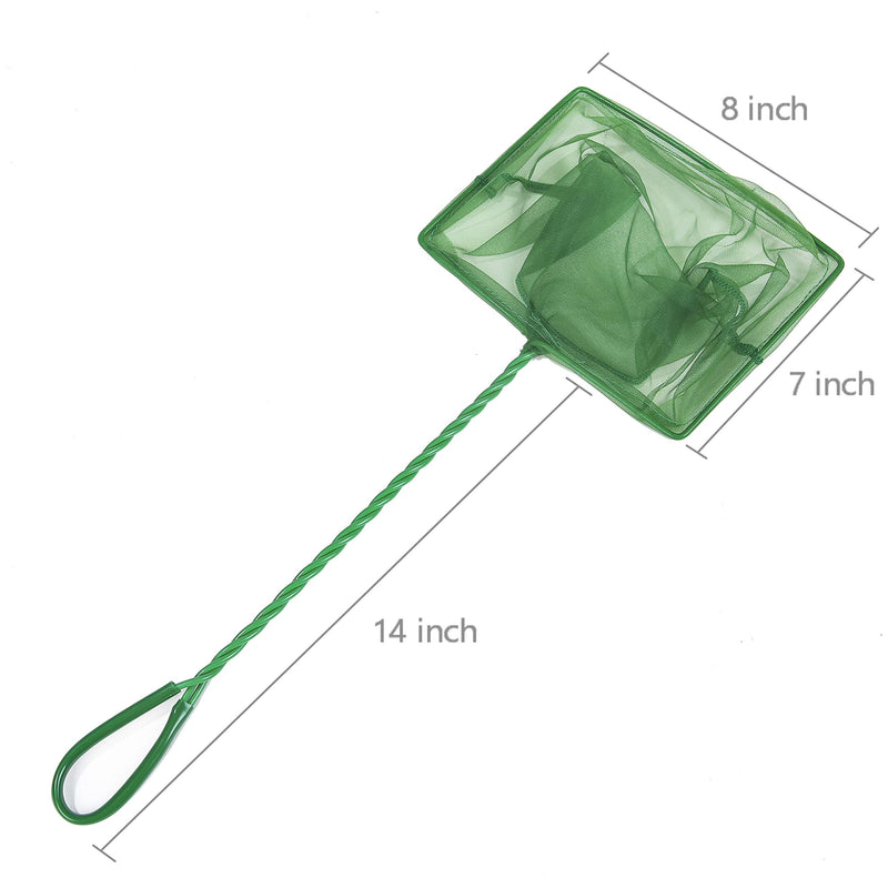 Laojbaba Green Fine Mesh Net Aquarium Fishing Net with Plastic Handle 8 Inch - PawsPlanet Australia