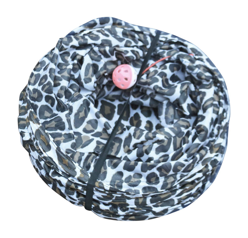 Feline Ruff Premium 3 Way Cat Tunnel. Extra Large 12 Inch Diameter and Extra Long. A Big Collapsible Play Toy. Wide Pet Tunnel Tube for Other Pets Too! Animal Print - PawsPlanet Australia