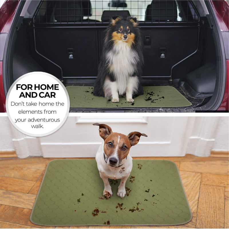 Millie Mats Washable Dog Pee Pads Extra extra large. Incontinent & Senior Dogs. Leak Proof to Protect Floors. Use for Whelping, Travel Mat or Indoor Potty Pad 112 x 160 cm (44"x63") (XXL) 112 x 160 cm - Single ARMY GREEN - PawsPlanet Australia