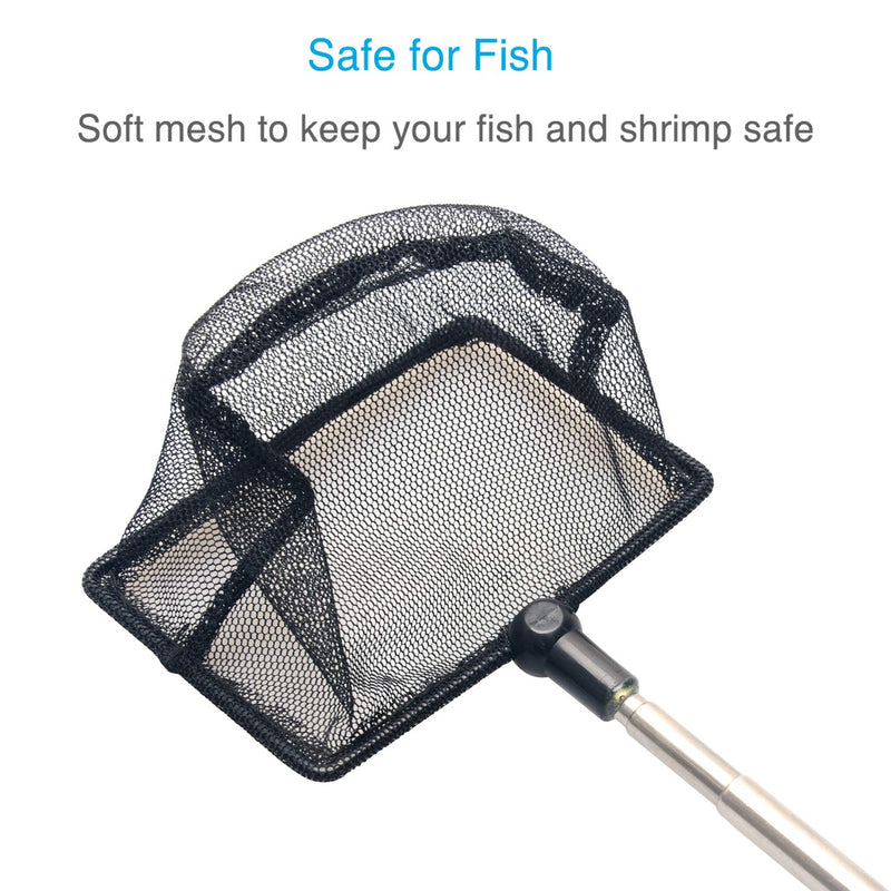 Pawfly 3.8 Inch Telescopic Aquarium Net Fine Mesh Small Fishnet with Extendable 9-24 inch Long Handle - PawsPlanet Australia