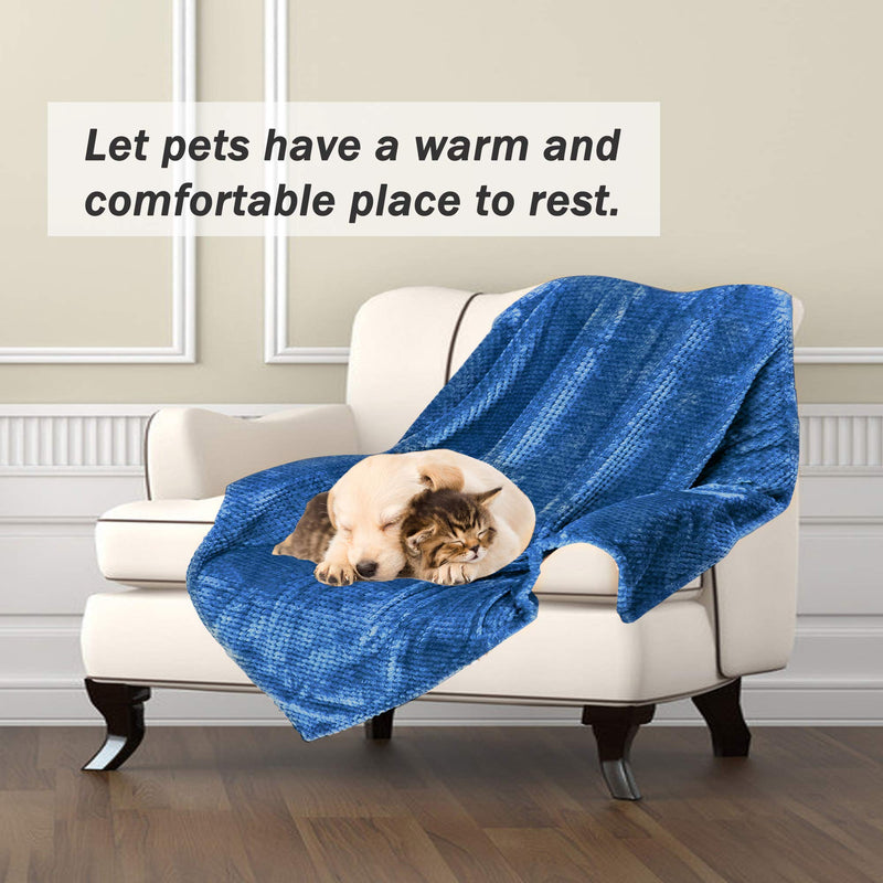 [Australia] - Msicyness Dog Blanket, Premium Fleece Fluffy Throw Blankets Soft and Warm Covers for Pets Dogs Cats（Medium Blue） M（30x40 inches） 