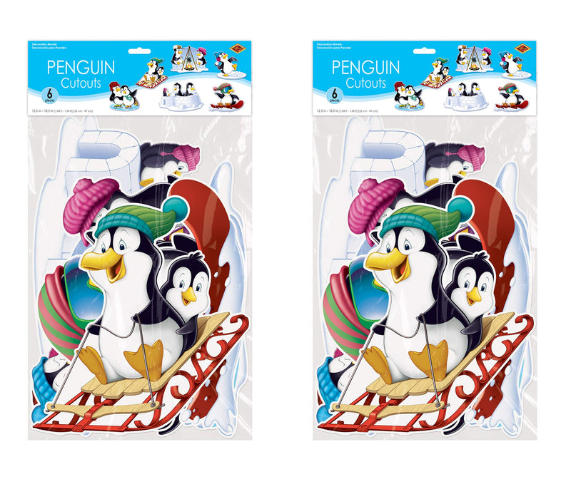 Beistle Cardstock Paper Assorted Cute Penguin Cutouts 12 Piece Classroom Décor Winter Party Supplies Holiday and Christmas Decorations, 12.5" - 18.5", Multicolored - PawsPlanet Australia