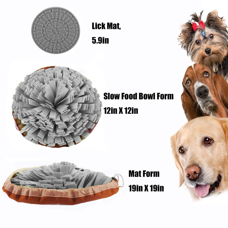 Snuffle Mat for Dogs Lick Mat Set, Dog Slow Eat Bowl Training Foraging, Fun to Use Design Durable and Machine Washable, Dogs Feeding Mat Travel Dog Treat Dispenser 1 Count (Pack of 1) Gray - PawsPlanet Australia