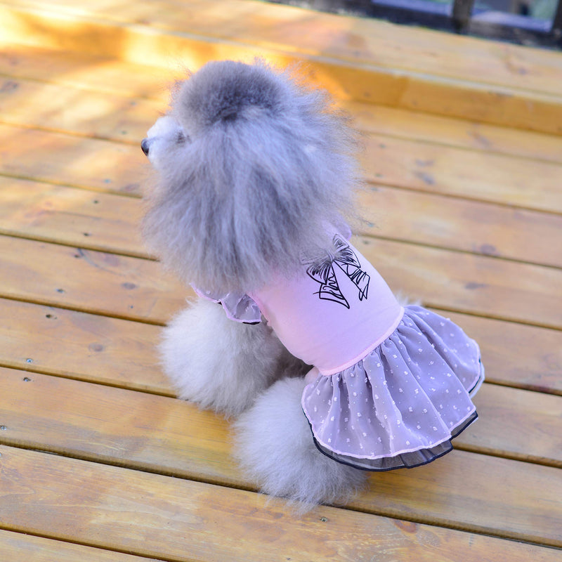 [Australia] - Puppy Face Dog Dresses for Small Dog Clothes Cat Apparel for Pets Dog Outfits Girl Large Pink 