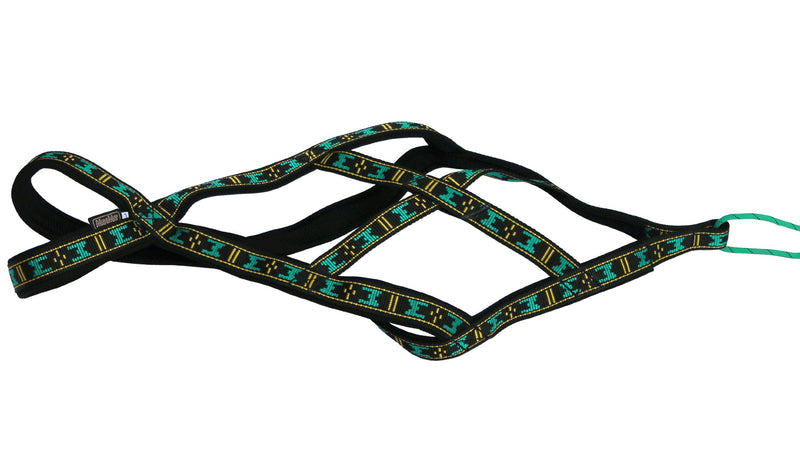 [Australia] - Weight Pulling Sledding Dog Harness X-Back Style Black/Green XXLarge, 24.5" Neck Circumference 