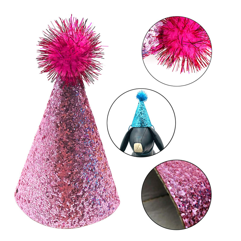 PET SHOW 5pcs Small Dog Birthday Hat Set for Boys Girls Medium Dogs Cat Kitten Puppies Party Hats with 0-9 Numbers 10 Glue dots Grooming Accessories - PawsPlanet Australia