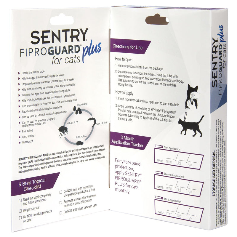 [Australia] - Sentry Fiproguard Plus for Cats, Squeeze-On 1.5 Pounds and over 3-Count 