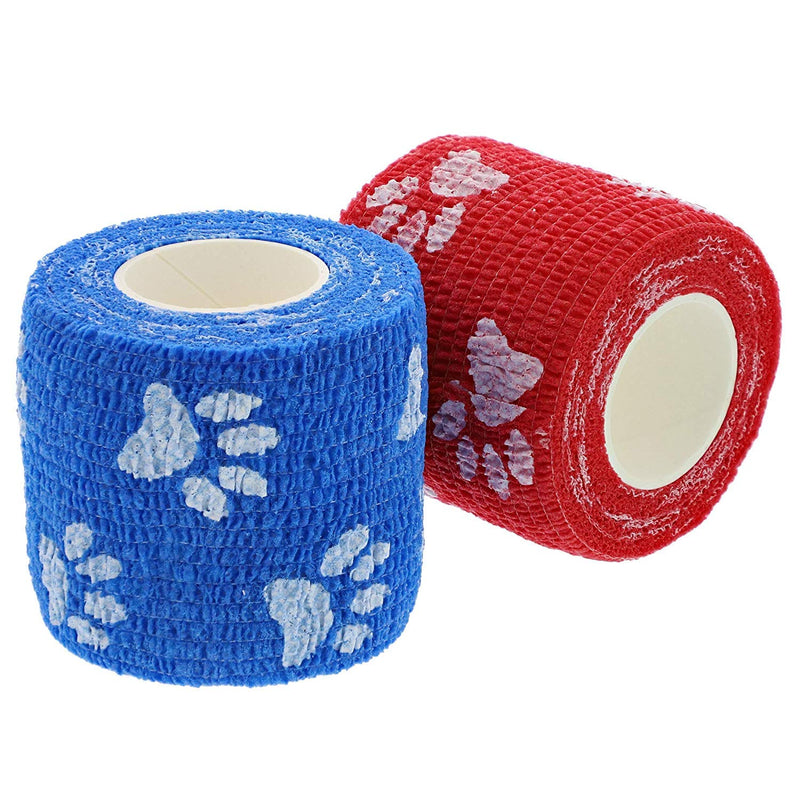 EKIND 6 Pieces Pet Adhesive Bandage Multi-Function Non-Woven Fabric Elasticity Gauze Rolls Self Adhering Stick Bandage Wrap Vet Tape for Pet - PawsPlanet Australia