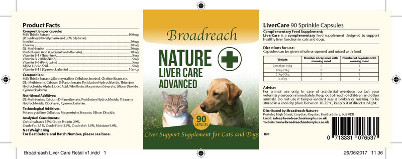 ADVANCED LIVER CARE DETTOX for DOGS and CATS - AWARD WINNING PRODUCT! - with Concentrated Milk Thistle - All Natural Ingredients - One of the most Advanced Veterinary Formula's available! - 90 Caps - PawsPlanet Australia