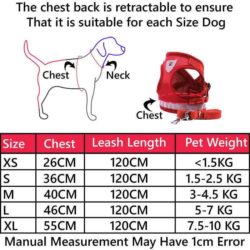 youki Universal Dog Harness and Chest Strap for Dogs and Puppies | Comfy, Breathable Fabric, Reflective, Safe, and Adjustable Strap for Outdoor | Walking Training and for Playing (Large, Red) Large - PawsPlanet Australia