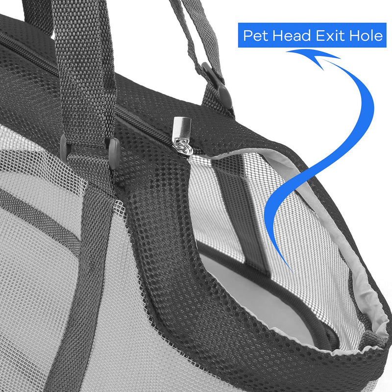 Reinchool Portable Travel Pet Sling Carrier, Soft and Comfortable Sided Tote Carrier for Small Animals, Dog Cat Travel Bag Ideal for Shopping, Outdoor Hiking, Walking with Puppy Black - PawsPlanet Australia