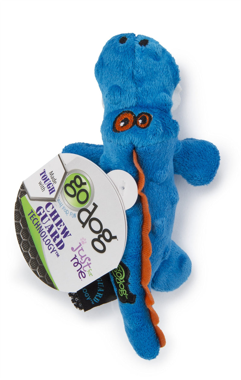 goDog Gators Just for Me Squeaker Plush Pet Toy for Dogs & Puppies, Soft & Durable, Tough & Chew Resistant, Reinforced Seams Mini Gator (Blue) - PawsPlanet Australia