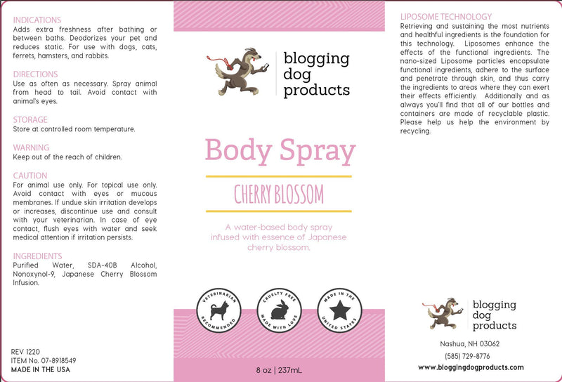 BDP Dog Perfume Spray Long Lasting Cherry Blossom - PawsPlanet Australia