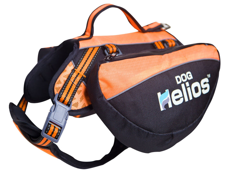 [Australia] - DOGHELIOS Freestyle 3-in-1 Explorer Sporty Fashion Convertible Pet Dog Backpack, Harness and Leash, Small, Orange 