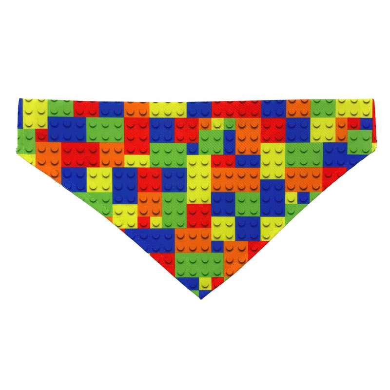 Children's Building Bricks Double Sided Slip-On Pet Bandana for Dogs, Cats and Rabbits (X-Small) XS - PawsPlanet Australia