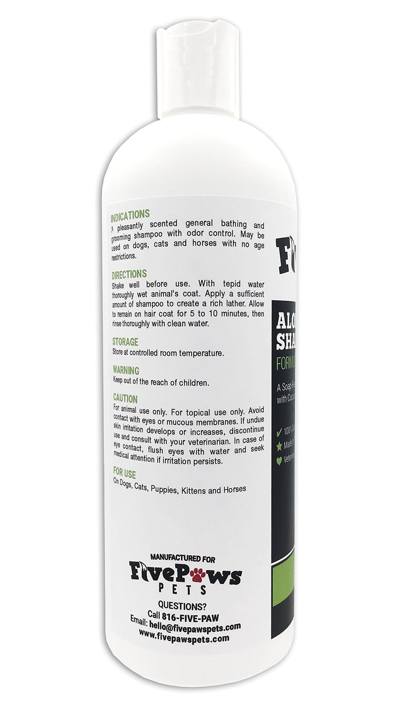 [Australia] - Soap Free Aloe and Oatmeal Hypoallergenic Pet Shampoo, Relieves Dry Flaky Itchy Skin, Natural Cucumber and Melon Scent, for Dogs Cats and Horses 16 oz 