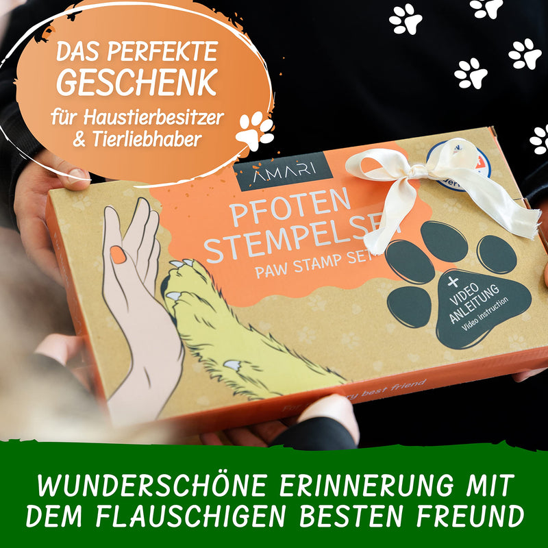 Amari ® paw print set including 2 ink pads and 4 print cards - dog paw print set - gifts for dog owners - cat paw print set - dog memorial paw print ink pad - PawsPlanet Australia