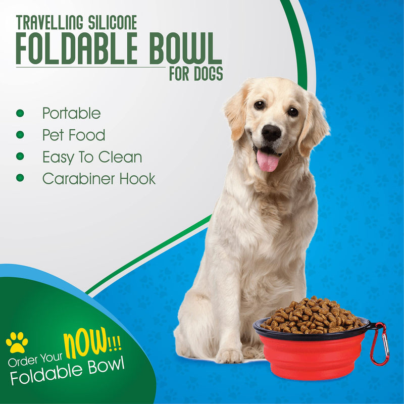 ARTISTRY® 2 Pack Collapsible Dog Bowl |Portable Travel Dog Bowl for Small Pet Dog Cat |Silicone Collapsable Dogs Drinking Bowl for Food Water Feeding with Metal Hook |Foldable Dog Bowl(Blue & Green) Blue & Green - PawsPlanet Australia