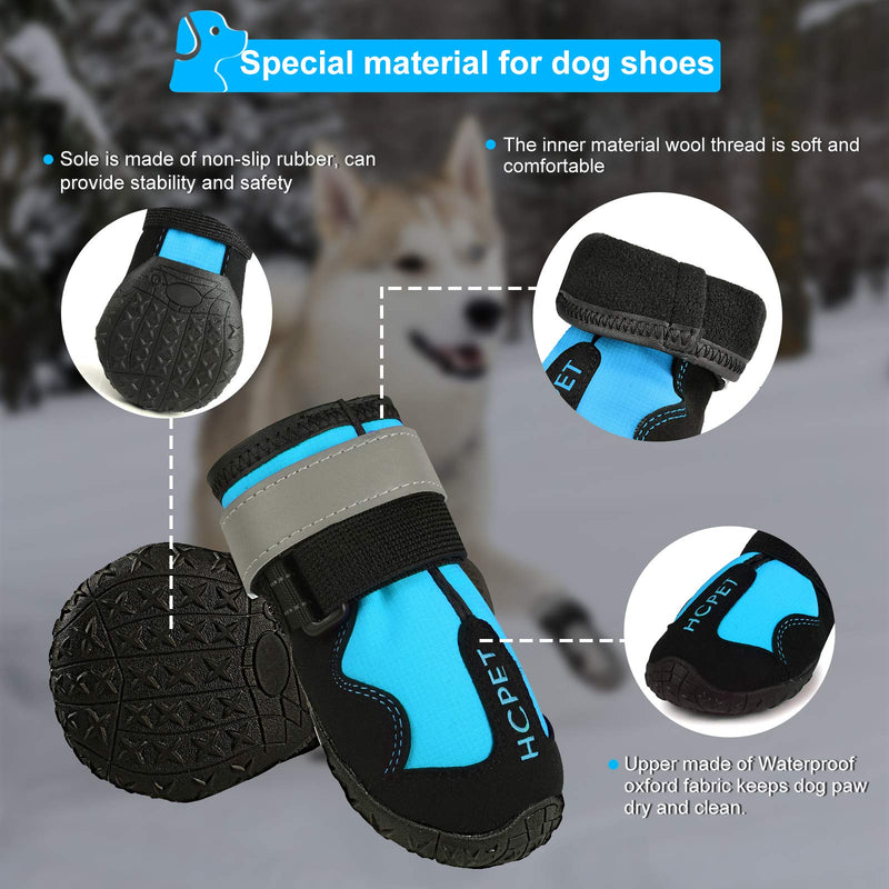 esafio Waterproof Anti Slip Dog Shoes, Outdoor Hiking Sport Dog Shoes for Big Large Dogs (7#, Blue) 7# - PawsPlanet Australia