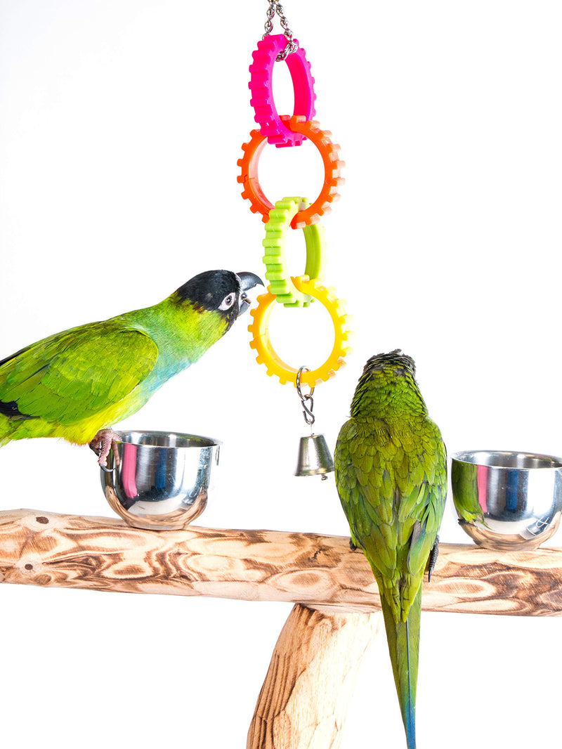 [Australia] - Penn-Plax BA960 Multicolored Hanging Gear Rings Bird Toy with Bell 