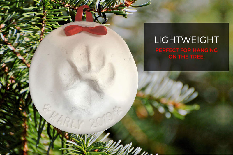 Ultimate Pawprint Keepsake Kit (Makes 2) - Paw Print Christmas Ornament w/ Bonus Personalization Tool & Display Stands! For Dogs, Cats & Pets. Non-toxic. Clay Air-Dries Soft, Light & Uncrackable. - PawsPlanet Australia