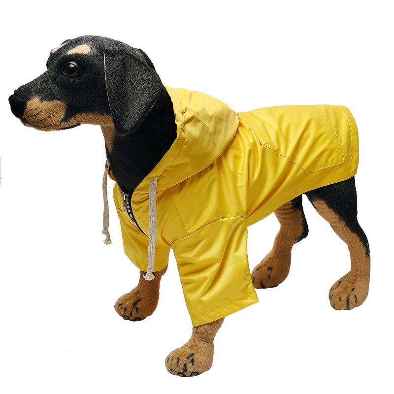 Ctomche Dog Raincoat with Zipper,Adjustable Waterproof Jacket,Breathable Lightweight Dog Raincoat,Pet Cat Dog Raincoat Hoodie Coat Waterproof Rain Jacket Rainwear Yellow-XXL XX-Large (Length:66.0CM) - PawsPlanet Australia