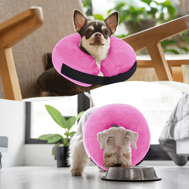 Inflatable Neck Brace for Dogs Cats, Inflatable Dog Collar Neck Brace for Recovery After Surgery or Wounds, Pets Adjustable Protective Collar (Pink S) Pink S - PawsPlanet Australia