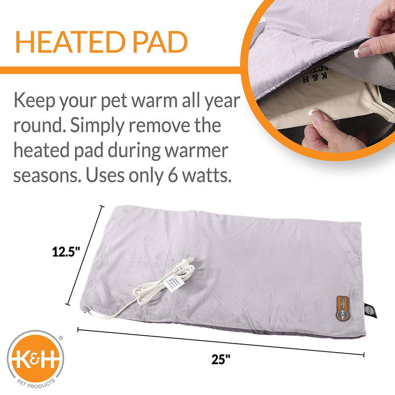 K&H Pet Products Heated Thermo-Kitty Mat Reversible Cat Bed Gray - PawsPlanet Australia