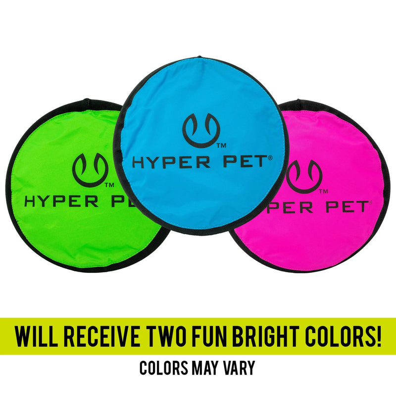 Hyper Pet Flippy Flopper Dog Frisbee Interactive Dog Toys (Flying Disc Dog Fetch Toy – Floats in Water & Safe on Teeth) Multiple Style Options Available - Colors Will Vary Multi-Color 2 PACK - PawsPlanet Australia