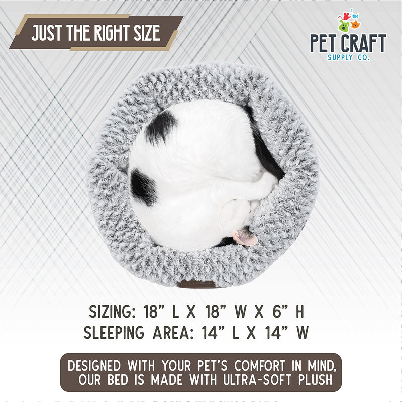 Pet Craft Supply Soho Round Dog Bed for Small Dogs - Cat Bed For Indoor Cats | Ultra Soft Plush | Memory Foam | Machine Washable | Puppy Bed | Pet Bed | Calming Cat Bed | Calming Bed for Dogs Brown - PawsPlanet Australia