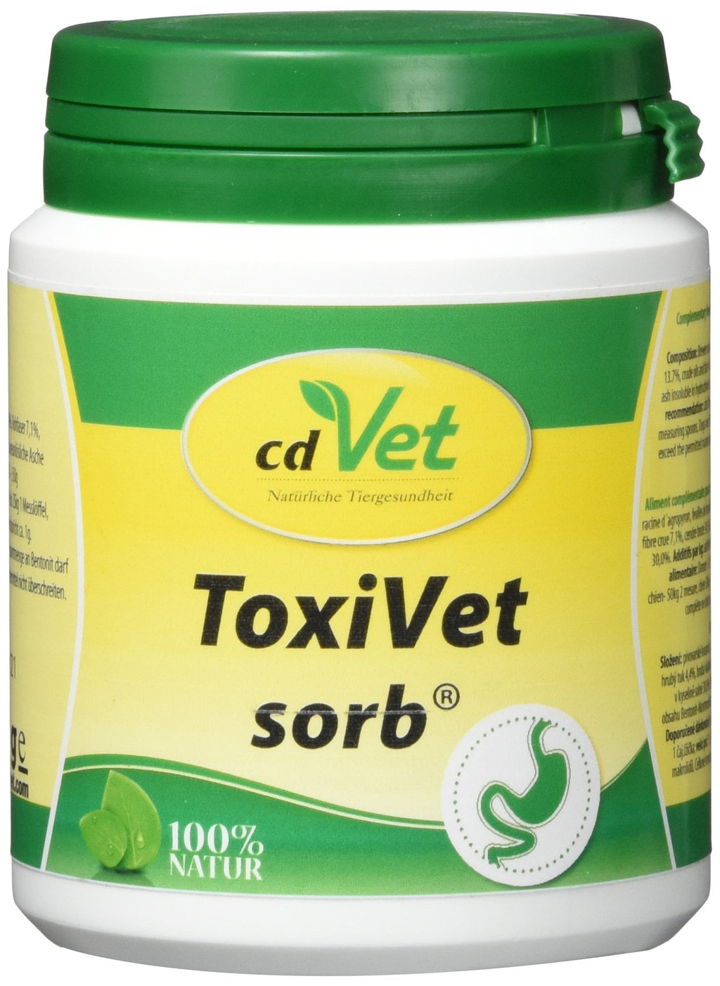 cdVet Natural Products ToxiVet sorb 150 g - dog, cat - supplementary food - diarrhea - support of organ function + digestive organs + immune system - essential amino acid - vitamins -, 478 - PawsPlanet Australia