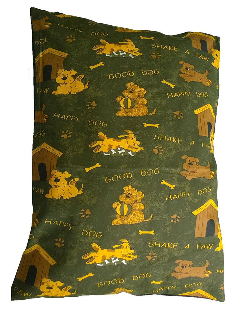 LARGE Dog Bed Filled Pillow (27" x 37") ~ PolyCotton Cover Filled with Removable ZIP ~ Complete Dog Bed (Random Designs) - PawsPlanet Australia