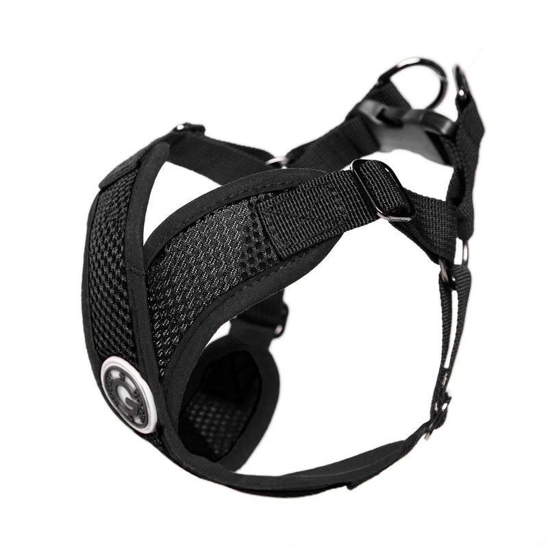 [Australia] - Gooby - Comfort X Step-in Harness, Small Dog Harness with Patented Choke Free X Frame X-Large chest (20.5-26") Black 