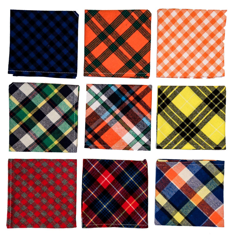 [Australia] - FINDMAG Triangle Dog Bandana, Reversible Plaid Painting Bibs Scarf, Washable and Adjustable Kerchief Set for Dogs Cats Pets Colorful 