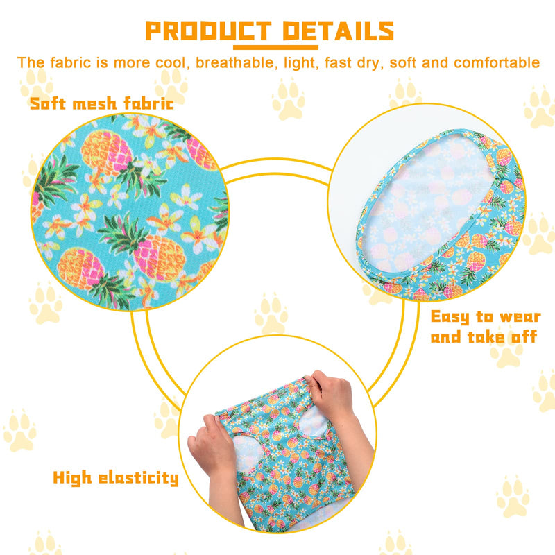 6 Pieces Summer Dogs Shirts Puppy Shirt Soft Breathable Pet T-Shirt Dog Tank Top Sleeveless Tropical Pineapple Watermelon Printed Dog Clothes Soft Sweatshirt for Dogs and Cats - PawsPlanet Australia