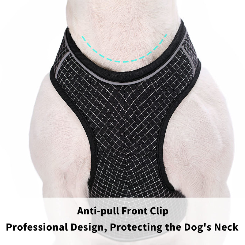 Small Dog Vest Harness, No-Pull Pet Harness, Adjustable Soft Padded Dog Vest, Reflective No-Choke Pet Vest Black X-Small - PawsPlanet Australia