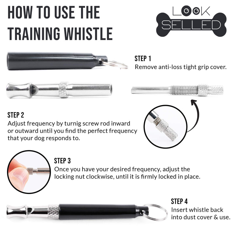 Dog Training Whistle with Clicker Kit - Professional Ultrasonic Adjustable Pitch Frequency Training Whistle with Lanyard Strap and Clicker for Dogs Pet Puppy Recall Silent Bark Control Stop Barking - PawsPlanet Australia