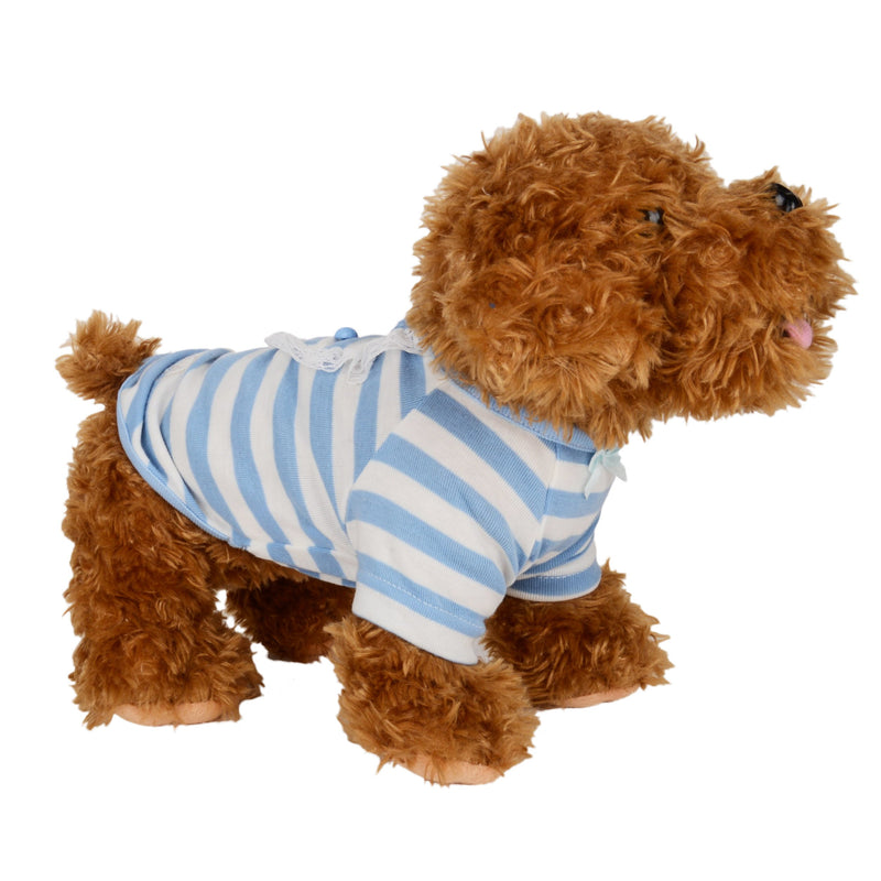 [Australia] - CueCue Pet Cozy Striped Pet Shirt X-Small Blue/White 