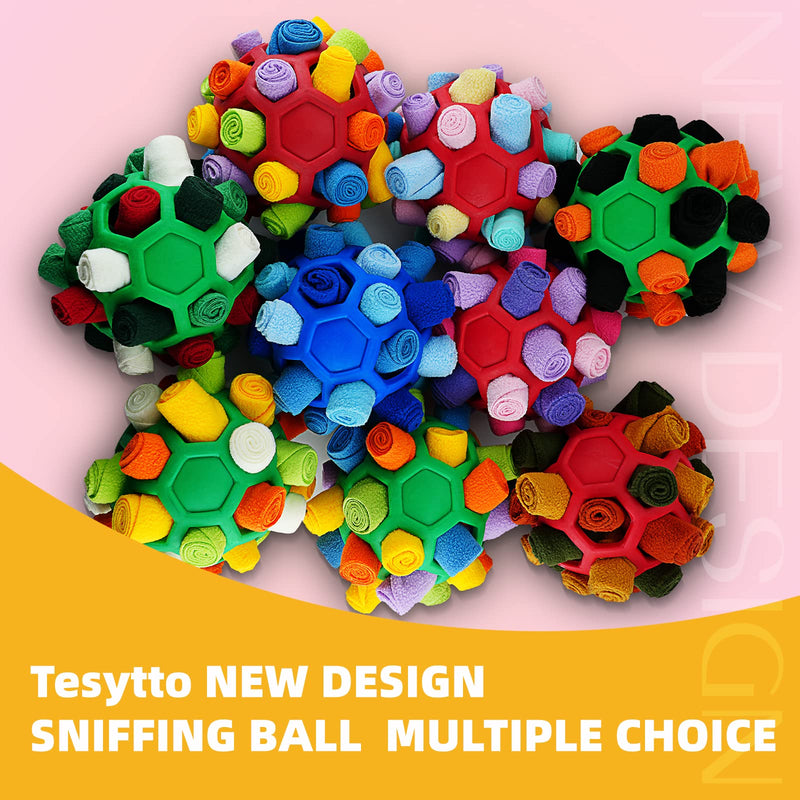 Tesytto Sniffing Ball for Dogs Interactive Dog Toy Encourage Natural Food Ability Slow Food Training Bite Resistant Puppy Play Portable Dog Intelligence Toy (Autumn Red) Autumn Red - PawsPlanet Australia