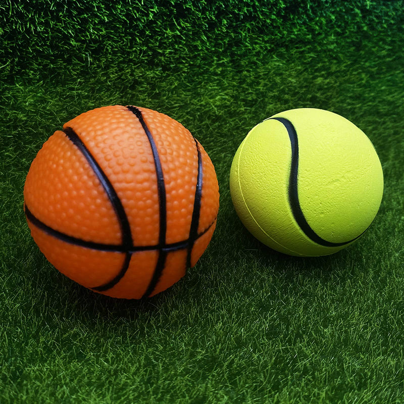 [Australia] - SisterAling Soft Tennis Solid Elastic Latex Rubber Dog Toy Balls and Funny Basketball Plastic Water Squirt Toys for Small Medium Dogs Interactive Chew Sound Fetch Play 