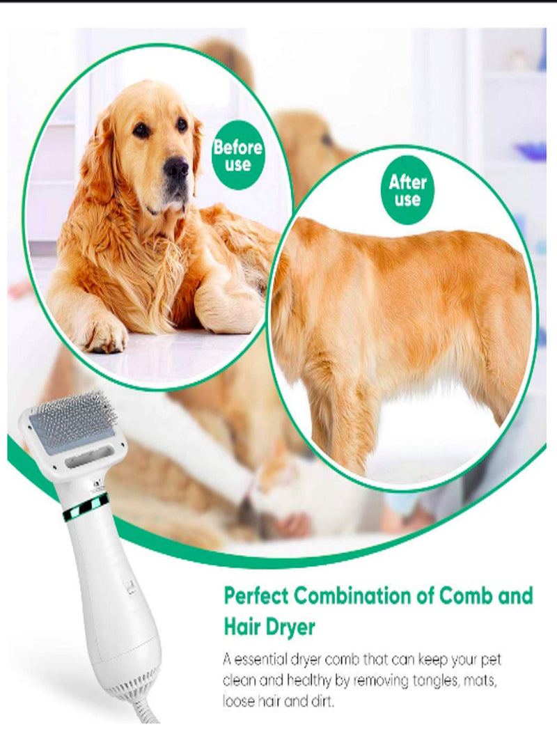 [Australia] - PetHaven Dog Brush Pet Hair Dryer Portable Grooming Blower 2 in 1 Adjustable Temperature Slicker Shedding Brush for Undercoat Long Short Haired Small Medium Large Dogs Cats & Dog Nail Grinder 