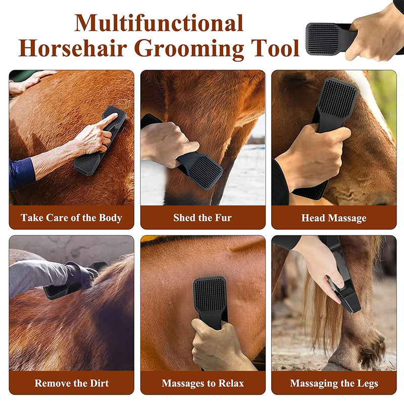 6 in 1 massage comb for horses, horse root brush 6 in 1, horse care brush, horse brushes for cleaning and massage, massage comb for horses pets, dog massage comb fur care red - PawsPlanet Australia