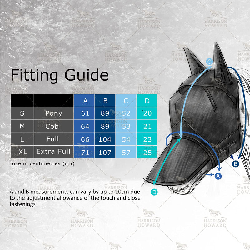 Harrison Howard CareMaster Pro Luminous Horse Fly Mask Standard with Ears UV Protection for Horse-Summer Mint(S; Pony) Pony (Small) Summer Mint - PawsPlanet Australia