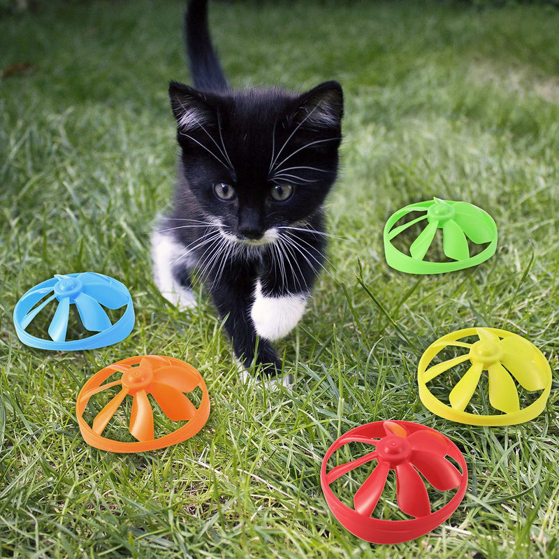 15 Pieces Cat Fetch Toys Colorful Flying Propellers Cat Chasing Flying Propeller Cat Playing Toy for Interactive, Exercising, Training, Hunting, Chasing, Batting, 5 Colors - PawsPlanet Australia